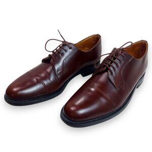 John White Lyon Derby Brown Leather Shoes Mens Size 7 (Made in England)
